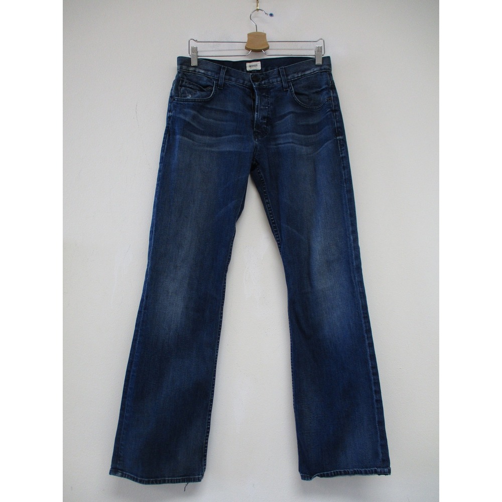 Hudson Jeans Women 31 Blue Bootcut Flap Pocket Distressed Made in USA M561DCC